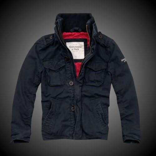 Amazon Co Jp アバクロ Abercrombie Fitch メンズミリタリージャケット L ネイビー Blake Peak 服 ファッション小物