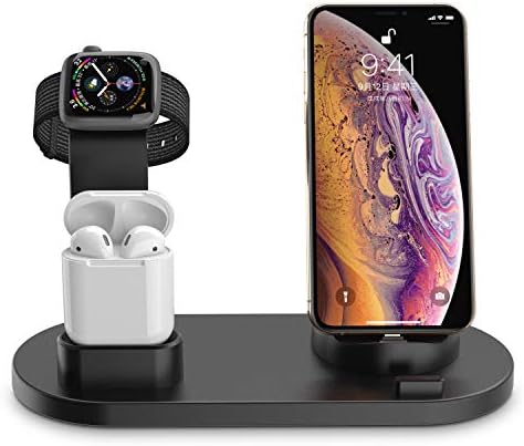 XDODD Charging Stand for Apple Watch Charging Docks for AirPods Charging Station for iPhone Compatible with Apple Watch Series 4/3/2/1/ AirPods/iPhone Xs/X Max/XR/X/8/8Plus/7/7 Plus /6S /6S Plus/iPad