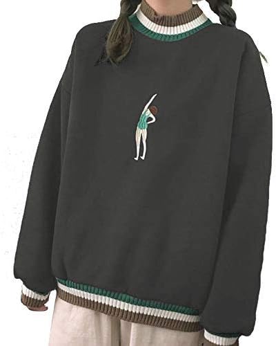 Amazon パーカー レディース 冬 大きめ トレーナー 裏毛 裏起毛 ゆったり 秋冬 ニットステッチデザイン 長袖 胸の刺繍デザイン プルオーバー スウェット フーディー トップス おしゃれ ナチュラル スウェット 韓国風 トレーナー パーカー 通販