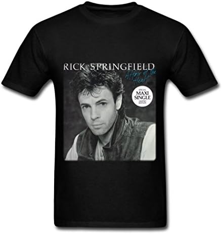 Rick Springfield Affair of The Heart Graphic T Shirt For Men Black L