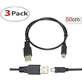 3 Pack 1.6 Feet USB 2.0 A to Mini 5 pin B Cable for External HDDS/Camera/Card Readers