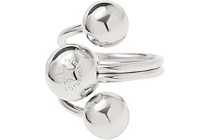 HEBELEE Fashion Ball Statement Ring for Women Girls Stainless Steel Layered 3 Round Balls Open Wrap Finger Rings Comfort Fit Geometric Unique Christmas Birthday Party Jewelry Gift Size 7-8