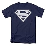 SUPERMAN NAVY & WHITE SHIELD Short Sleeve Mens Shirt