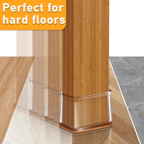 16 Pieces Rectangle Chair Pads Furniture Leg Felt Pads Hardwood Chair Caps Protect Floor from Anti-Scratch Noise (Fit Length 28-38mm, Width 19-25mm)