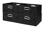 Niche Cubo Half-Size Foldable Fabric Storage Bins (Set of 4), Black