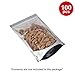 Black/Clear Mylar Stand Up Bags Pouches with Zipper, Notch for Food Storage 6 X 9 X 3.5 inches (8oz) 100 pcs