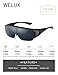 WELUK Fit Over Glasses Sunglasses with Polarized Flip up Lenses Wear Over Prescription Glasses