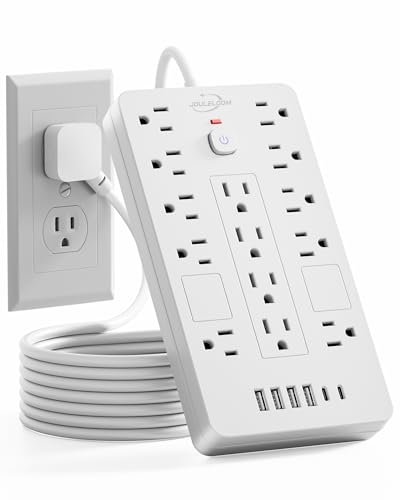 JouleLoom Surge Protector 14 Outlets USB Ports White