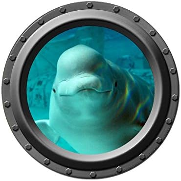 Beluga Whale Design 3 - Porthole Wall Decal