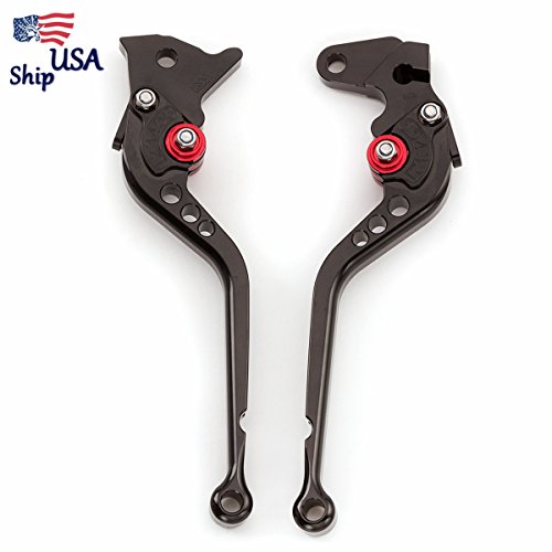 FXCNC Racing Motorcycle Long Adjustable Brake Clutch Levers Set fit for Yamaha Warrior YFM350 02-04,Raptor YFM660 01-05,TTR125L/LE/LW 00-16,Banshee 350 02-06,XT660/R/X 04-13 Aluminum US Ship - Thumbnail 3