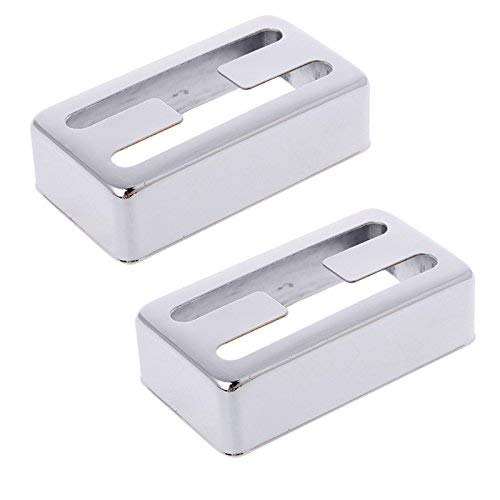 Timiy 2pcs Exquisite Durable Copper Material Electric Guitar Humbucker Pickup Cover with H-type Hole (Silver)