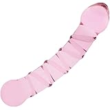 Glass Pleasure Wand, Crystal Double-Ended Dildo Penis with Raised Swirl Texture Mushroom Tip, Anal Butt Plug for G-spot Stimu
