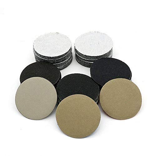 TOOLDO 100pcs 50mm Sanding Discs Pads Wet or Dry Sandpaper Pads Abrasive Polish Pad Plate Hook and Loop Sanding Disk 2 inch sander pads 320 Grits