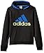 adidas Boys L Athletic Pullover Hoodie, Black/Blue, Large