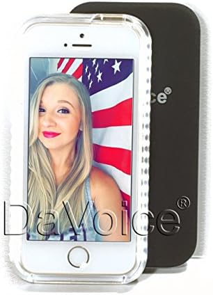 iPhone 6 Light Up Case - iPhone 6 Selfie Case - Light Up iPhone 6 Case - 6s Selfie Flash Phone Case - iPhone 6 LED Case - Strobe Light - DaVoice (Black)