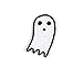 Mini Ghost Embroidered Sew or Iron-on Backing Patches