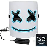 West Bay Light up DJ Mask, Halloween Masks Halloween Party Decor Music Festival Face Mask Cosplay Prop Party Bar Adjustable Rope Costume Masks Blue LED Lights