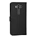 LG V10 Case, Abacus24-7 Leather Wallet with Flip Cover and Stand, Black