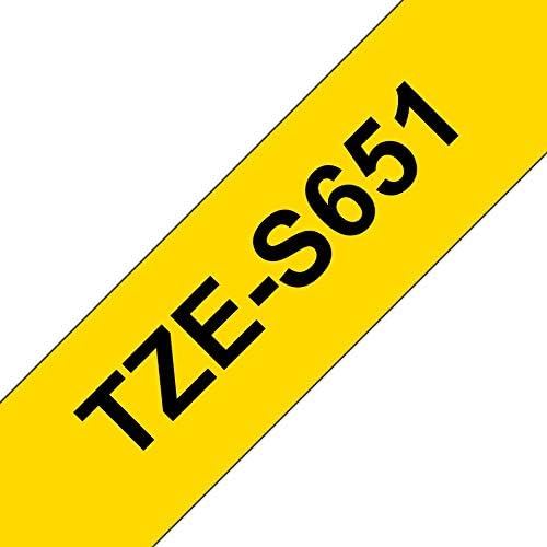 Brother TZe-S651 Labelling Tape Cassette, Black on Yellow, 24mm (W) x 8M (L), Strong Adhesive, Brother Genuine Supplies - Image 3