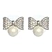 MISASHA Celebrity Imitation Pearl Bowknot Studs Earrings