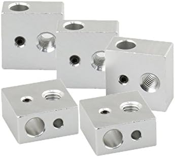 BALITENSEN 5pcs Aluminum Heater Block Specialized for MK7 MK8 3D Printer Extruder