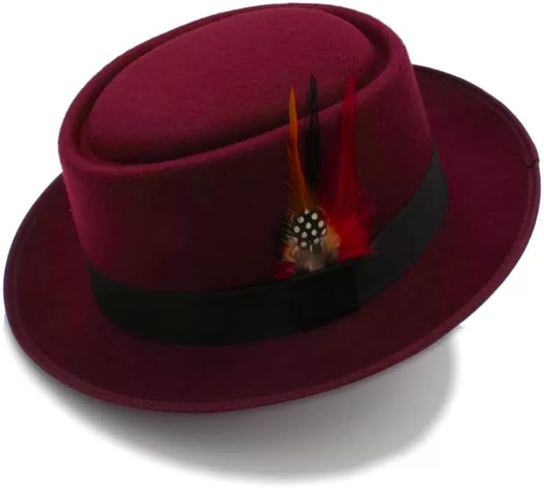 DASMARCA Mens Wool Felt Skimpy Brim Gatsby Rudeboy Pork Pie