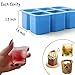 IC ICLOVER Silicone Ice Shot Glass Mold, 6 Cups Square Green Ice Cube Tray, Jelly Tray, Chocolate Mold,Food Grade Silicone Ice Shot (1 PACK BLUE)