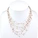 Silk Thread and Pink Cultured Freshwater Pearl Multi Strand Cluster Necklace, 17-19 inches