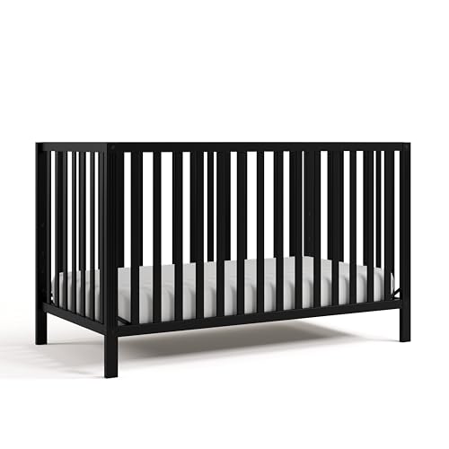 Storkcraft Morningside 5-in-1 Convertible Crib (Black) – GREENGUARD Gold Certif…
