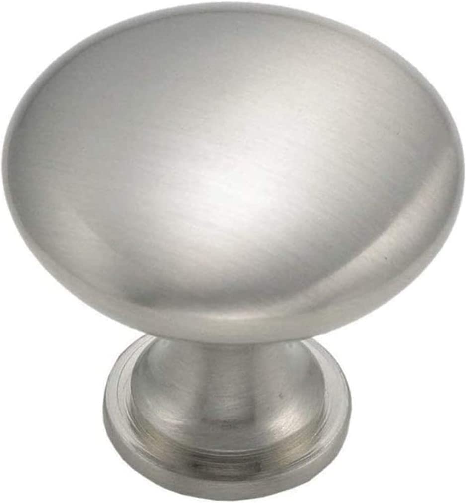 Merriway BH07633 Round Knob Satin Chrome 30mm Cupboard Door/Drawer Knob
