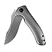Zero Tolerance (0920 George Titanium Folding Knife; Manual Open, CPM 20 CV Stonewash Finish Stainless Steel, KVT Ball-Bearing System, Reversible Pocketclip; 5.4 oz, 3.9 in. Blade, 9 in. Total Length