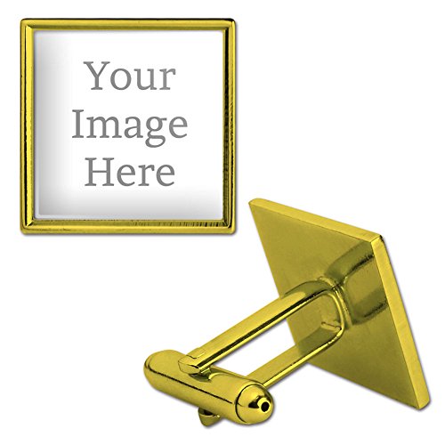Graphics and More Self-eez(TM) Custom Personalized Square Cufflinks - Gold