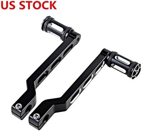 Black CNC Deep Edge Cut Heel/Toe Gear Shifter Shift Lever W/ Shifter Peg Lever Arms &amp; Shifter Peg For Harley Touring Softail Road Glide Trike FLHT