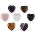 Crystal Allies Gallery: Set of 7 Chakra Crystals Natural Polished 25mm Puff Heart Stones with Carrying Pouch