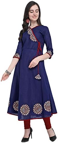 Tiener Angrakha Anarkali Kurti for Women or girls Cotton Slub Long (6 colours)