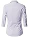 Doublju Womens Slim Fit 3/4 Sleeve Slim Fit Formal Work Wear Simple Shirt Lilac Medium