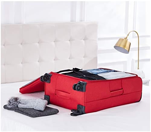 AmazonBasics Belltown, Softside Expandable Luggage Spinner Suitcase with Wheels, 31 Inch, Red 7 AmazonBasics Belltown, Softside Expandable Luggage Spinner Suitcase with Wheels, 31 Inch, Red