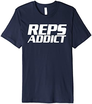 Mens Reps Addict Premium Fitness Gym T-Shirt Large Navy