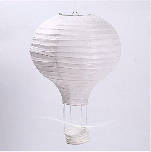 Worldoor 12''30cm/16"40cm Rainbow Hot Air Balloon Paper Lantern Kids Birthday Party Wedding Decoration 22 Colours for Choose,5 Pack (12 inch, Pure White)