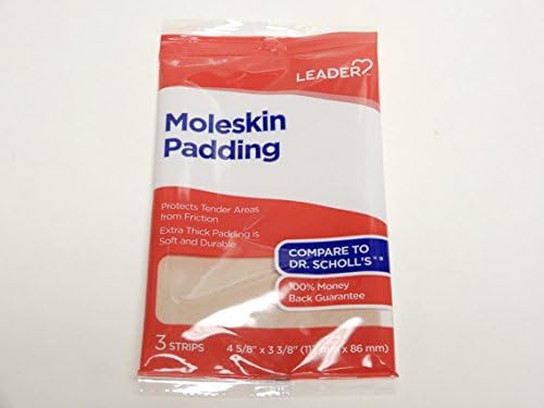Leader Moleskin Pads 3 Count. (6 Pack)