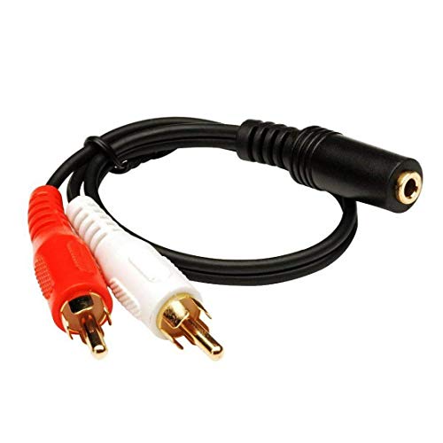 5 Pack 2 x RCA Male, 1 X 3.5mm Stereo Female, Y-Cable 6 Inch, CNE614106