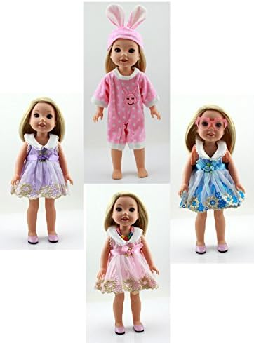 Wesen Doll Clothes and Shoes with Accessories Set for 14 inch 14.5 inch American Girl Doll Wellie Wishers Doll