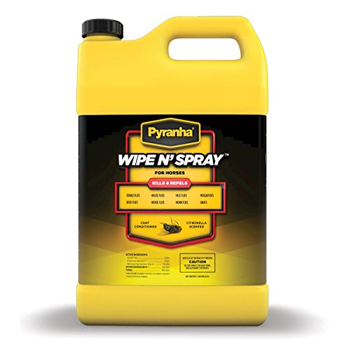 PYRANHA 001GWIPEG 068022 Wipe N'Spray Fly Protection Spray for Horses, 1 gallon