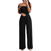 knowfashionstyle Jumpsuit For Women Dressy Off Shoulder Casual Wide Leg Pants Formal Jumpsuits Party Sexy One Piece Outfits