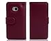 Cadorabo Book Case Works with HTC ONE M7 (1. Gen.) in Bordeaux Purple – with Magnetic Closure and 3 Card Slots – Wallet Etui Cover Pouch PU Leather Flip