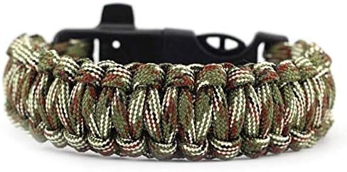 Survival Paracord Bracelet Rope Wristband Mens Camping Hiking Emergency Gear Outdoors Activities Emergency Life Saver