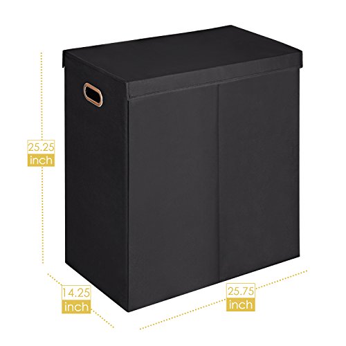 MaidMAX Double Laundry Hamper Sorter with Lid, 2 Removable