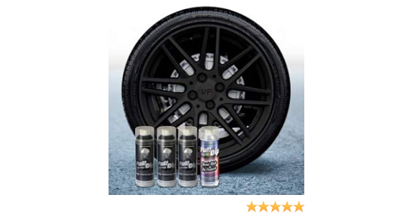 AutoFullCar Pack Llantas 3 Sprays Full Dip Negro con Proteccion Mate