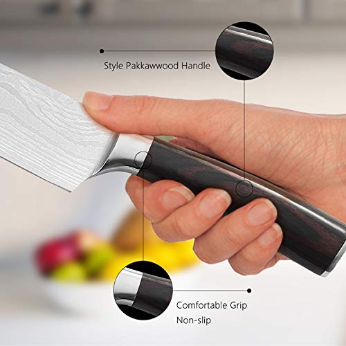 Sharp Kitchen Chefs Knife 8 Inch with Wood Handle for Cooking, Chopping and Professional Chef Use - Thumbnail 5
