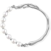 XUN Zhe Elegant Pearl Bracelet For Women Handmade Adjustable Pearl Chain Charm Bracelets Beachy Vacation Pearl Bracelet Ainty Wedding Bridal Jewelry Gifts